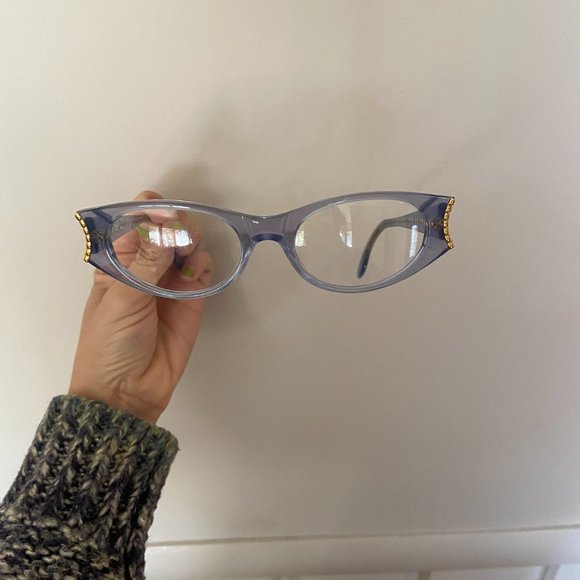 Authentic Translucent Baby Blue, Gold accented Vintage Fendi Eyeglasses frames - Picture 3 of 6